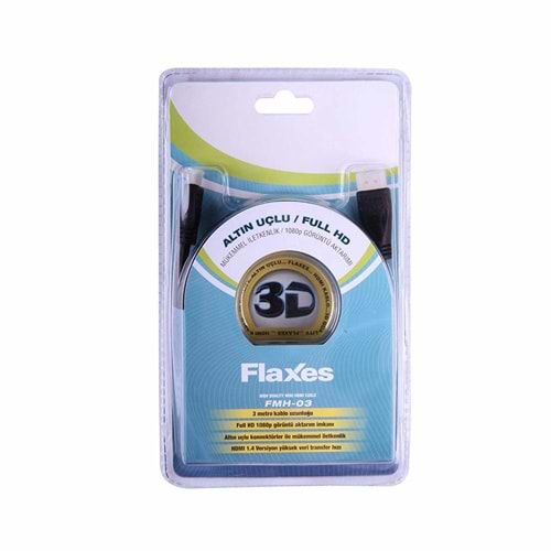 Flaxes FMH-03 Mini Hdmi to Hdmi 3MT 1,4Vr Altın Uç %100 Bakır