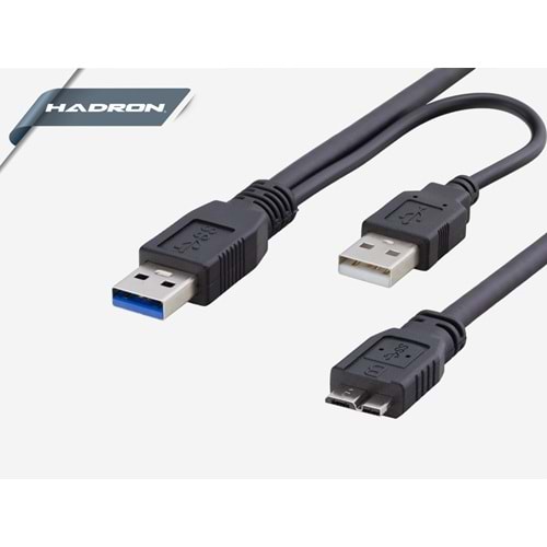 Hadron HD4663 Usb 3.0 + 2.0 to Usb Micro B Şarj ve Veri Kablosu - Harddisk Kutusu Tablet Akıllı Telefon Kamera Pda Şarj Kablosu