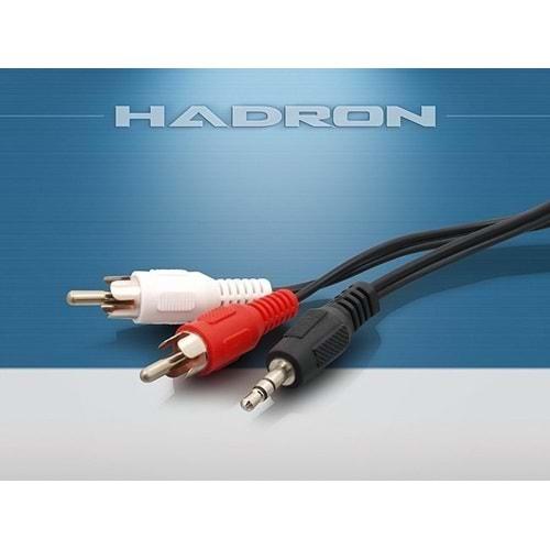 Hadron HD4250 Aux to 2 Rca Çevirici Kablo - 3 mt. Kablo 3.5 mm Aux Jak