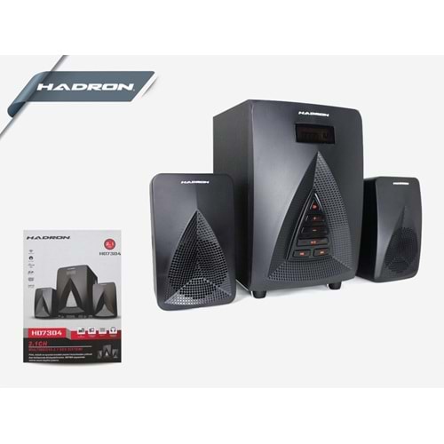 HADRON SPEAKER 2.1 USB FM BT TF HD7304/4 ANFİ 16*25*20 SPKR 9*16*9 KUMANDALI