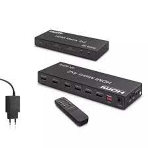 HADRON HDX1334 SWITCH SPLITTER HDMI 4 GİRİŞ 2 ÇIKIŞ MATRIX