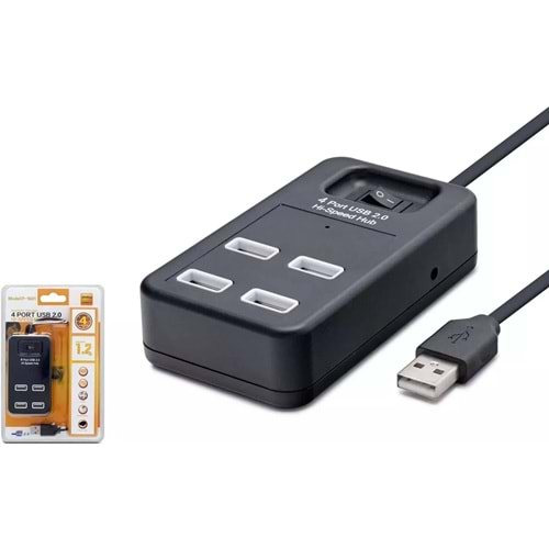 HADRON HDX7010 USB HUB 4PORT 1 ANAHTARLI 1TB SİYAH 480MBPS