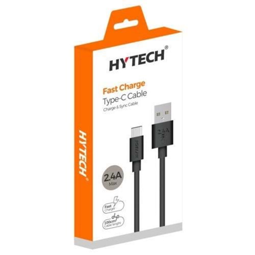 Hytech HY-X108 1m 2.4A Type-C Siyah Şarj Kablosu