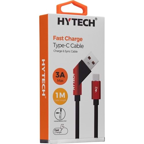 Hytech HY-X415 3A Type C 1m Siyah Data + Şarj Kablosu