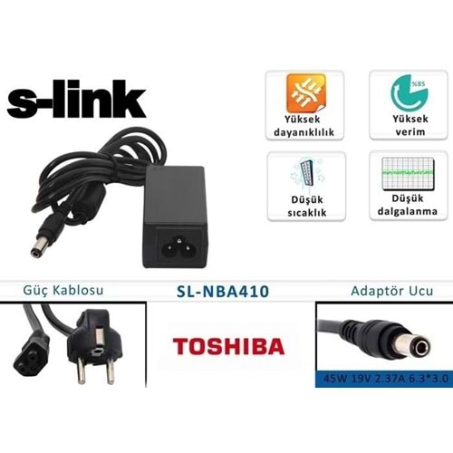 S-link SL-NBA410 45W 19V 2.37A 6.3*3.0 Minibook Standart Girişli Adaptör