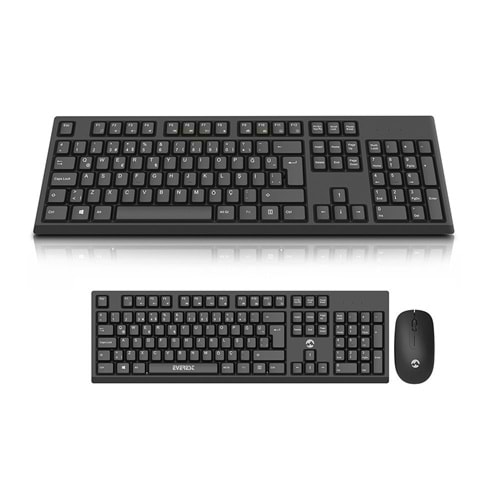 Everest KM-2510 Siyah Kablosuz Q Multimedia Klavye + Mouse Set