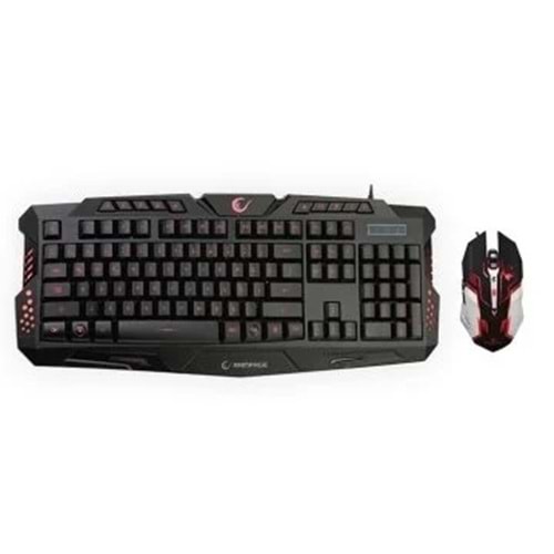 Everest Rampage KM-R77 Siyah Usb 3 Farklı Ledli Gaming Q Multimedia Klavye + Mouse Set