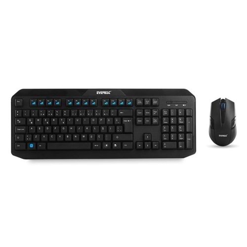 Everest KM-8000 Siyah Kablosuz Q Multimedia Klavye + Mouse Set