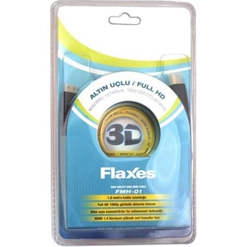 Flaxes FMH-01Mini Hdmi to Hdmi 1,8MT 1,4Vr Altın Uç %100 Bakır