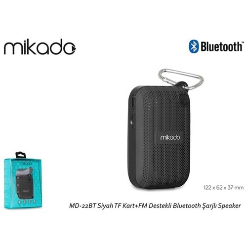 Mikado MD-22BT Siyah TF Kart+FM Destekli Bluetooth Şarjlı Speaker