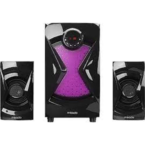 Mikado MD-370BT 2+1 38W Siyah BT/AUX/USB/FM/LED Işıklı Multimedia Speaker