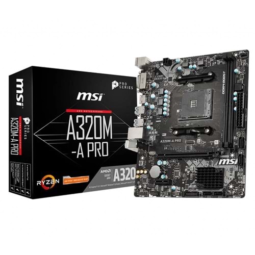 MSI A320M-A PRO A320 Socket AM4 AMD Ryzen™ DDR4 3200 MHz (O.C.) USB 3.1 Anakart
