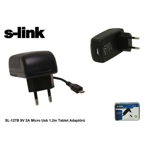 S-link SL-127B 9V 2A Mini Usb 1.2m Tablet Adaptörü