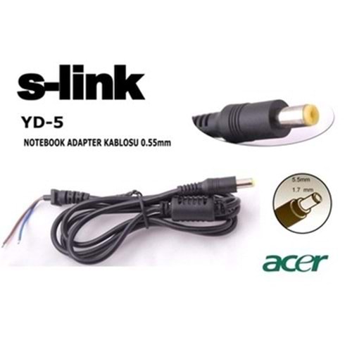 S-link YD-5 1.2m (5,5*1,7) Notebook Adaptör Kablo