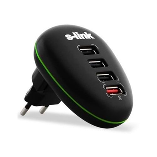 S-link SL-1041P 4 Port Usb Katlanabilir Ev Şarj Adaptör