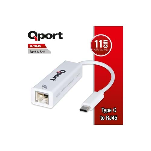 QPORT Q-TR45 TYPE-C TO RJ45 (GİGABİT)NETWORK ÇEVİRİCİ