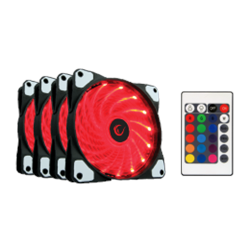 Rampage RB-K5 120*120*25mm RGB Kumandalı 4lü Kasa Fan Seti