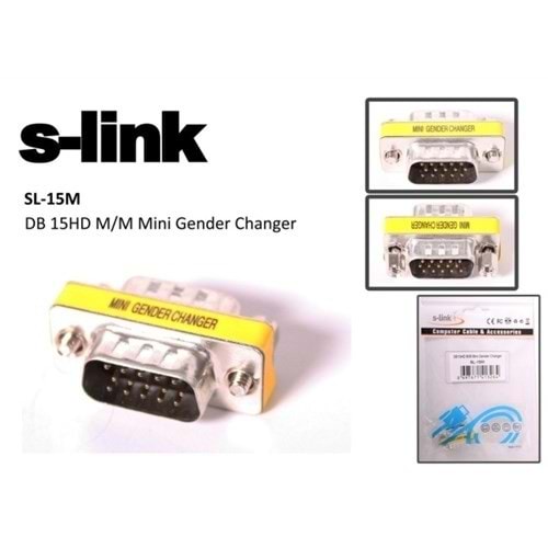 S-link SL-15M 15 Pin (M/M) Metal Çevirici