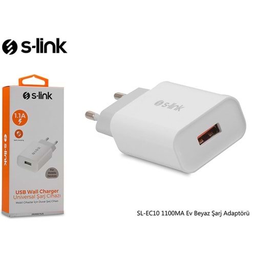 S-link SL-EC10 1100MA Ev Beyaz Şarj Adaptörü