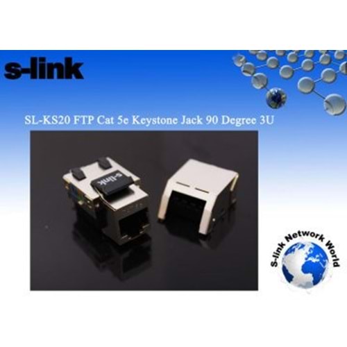S-Link SL-KS20 FTPCat5E Keystone Jack (3U 90 De)