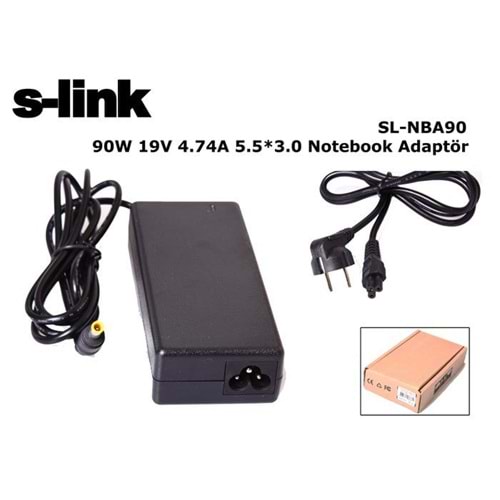 S-link SL-NBA90 5.5*3.0 İğneli Yuvarlak Uç Şarj Adaptörü