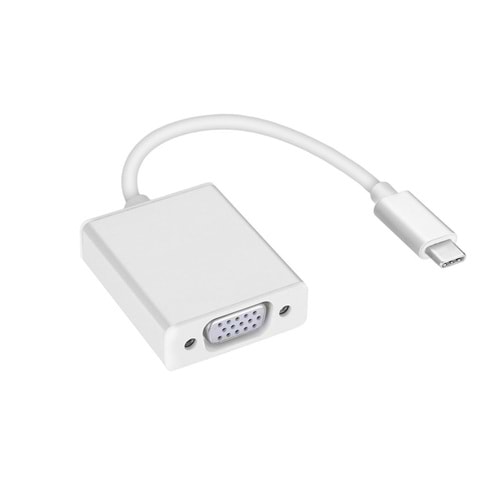 S-link SL-USB-C53 Type C to Vga Çevirici Adaptör - Telefon, Tablet, Notebook Cihazlarınızdan 1080P Hd Görüntüyü Tv, Monitör, Projektör Vb. Cihazlara Aktarır