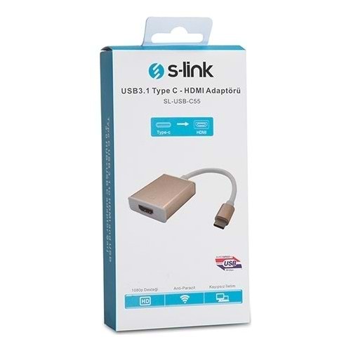 S-link SL-USB-C55 Type-C to Hdmi Adaptör
