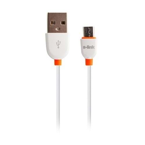 S-link SLP-505 Akıllı Telefon Micro Usb Beyaz Data + Şarj Kablosu