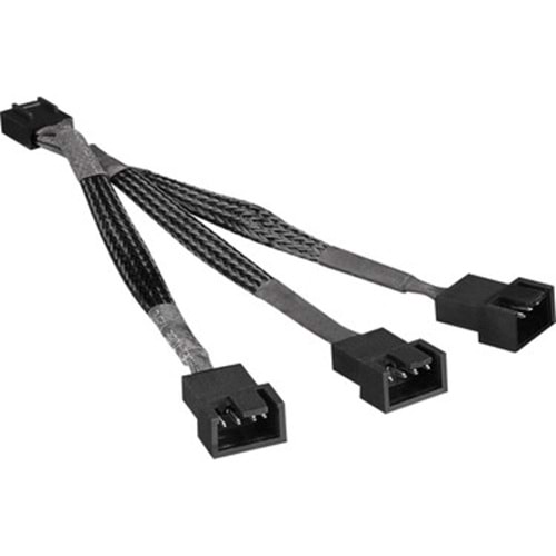 S-link SLX-F301 3to1 3*Male 4Pin+1*Female 4Pin 10cm Örgülü 360mm CPU Fan Birleştirme Kablosu