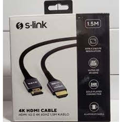 S-link SLX-HD4K40 19+1 HDMI to HDMI 40m Metal v2.0 4K (4096*2160) 30Hz Kablo