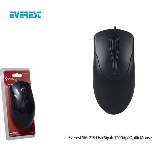 Everest SM-219 Usb Siyah 1200dpi Optik Mouse