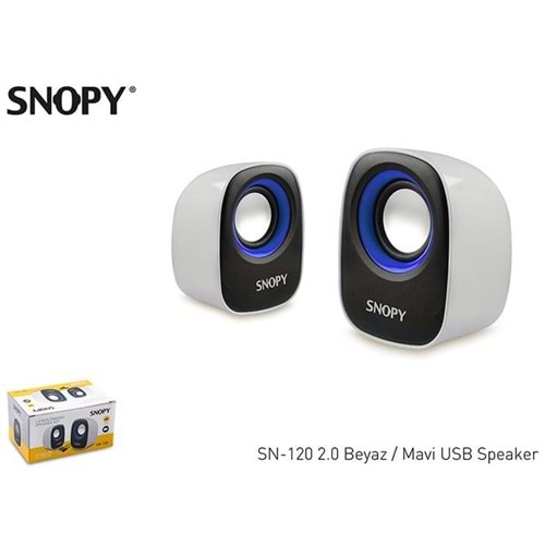 Snopy Beyaz/Mavi SN-120 2.0 USB Speaker