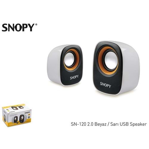 Snopy Beyaz/Sarı SN-120 2.0 USB Speaker