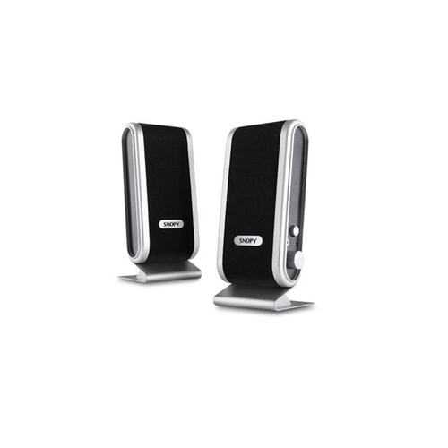 Snopy SN-820 2.0 Siyah/Gümüş Lcd İnce Tasarım USB Speaker...Tüm Multimedya Cihazlarına Uyumlu Zarif Tasarım 1+1 Speaker