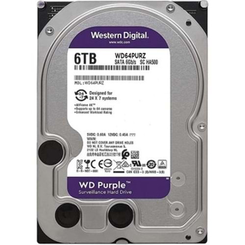 Western Digital Purple WD64PURZ 7/24 SATA 3.0 5400 RPM 3.5