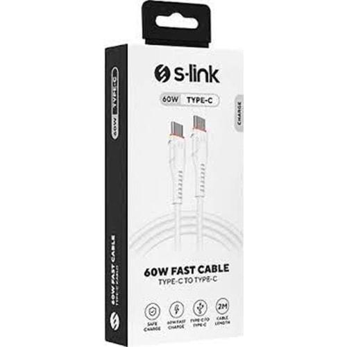 S-link SW-C135 2M 3A Type C to TypeC Hızlı Data + Sarj Kablosu