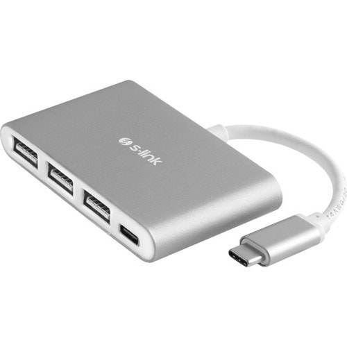 S-link Swapp SW-U320 4 Port Aluminium Usb 3.0 Type-C Gri Usb Hub